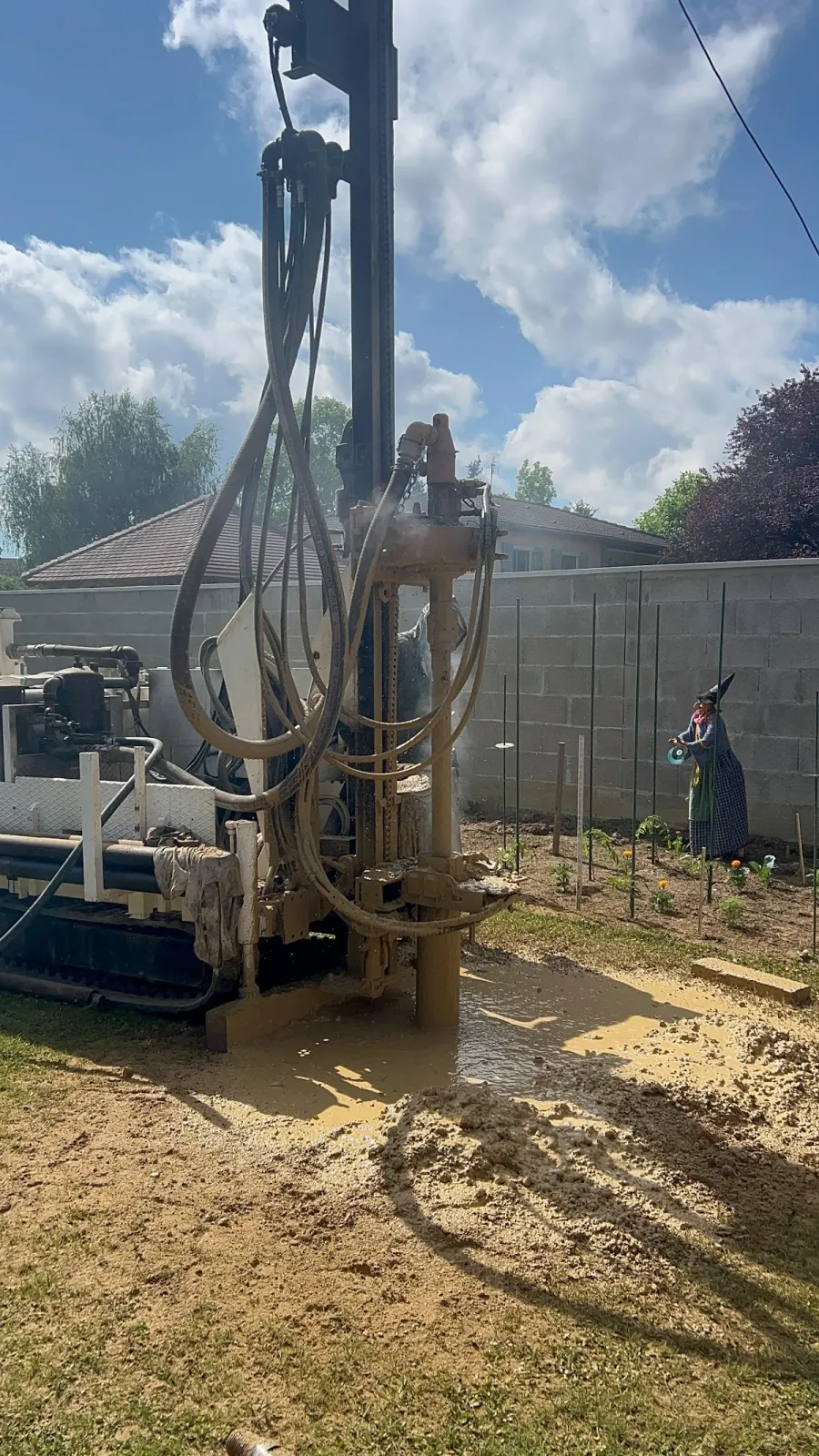 Chantier de forage réalisé par Yılmaz Forage en Saône-et-Loire